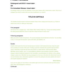 Press Release Format Templates Examples Samples Template Kb