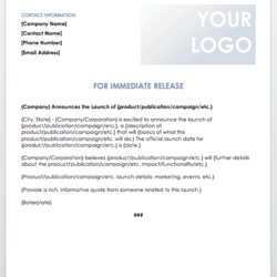 Great Press Release Template Professional Word Templates Launch Examples Samples