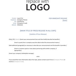 Worthy Press Release Format Templates Examples Samples Template Word Elegant Office Flyers Kb