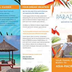 Superb Travel Fold Brochure Design Template In Word Publisher Sample Brochures Print Out