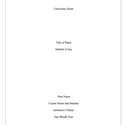 The Highest Quality Title Page In Style Writing Template