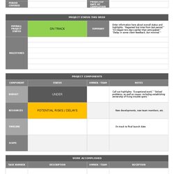 Sterling Status Report Template Technology Business