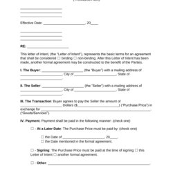 Cool Free Letter Of Intent Templates Word