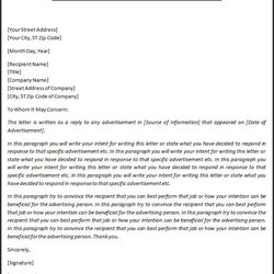 Letter Of Intent Template Free Word Templates
