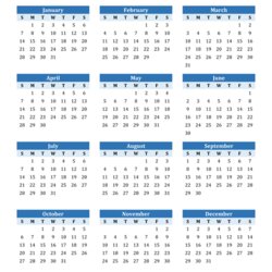 Peerless Calendar Word Excel Blue Portrait