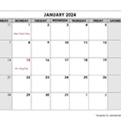 Printable Word Calendar Templates Monthly Holidays