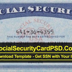 Out Of This World Social Security Card Template Collection