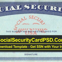 Capital Social Security Card Template Collection Pertaining To Blank