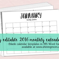 Excellent Just In Fully Editable Calendar Templates Ms Word Format Free Printable Monthly