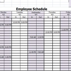 Supreme Free Employee Work Schedule Templates Template Monthly Excel Weekly Sample Production Stunning Time