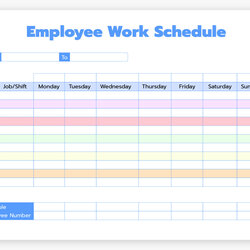 The Highest Standard Printable Employee Work Schedule Template Free Templates