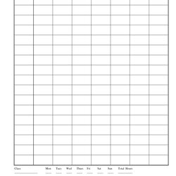 Tremendous Blank Weekly Work Schedule Template Images Free Daily Employee Printable Via