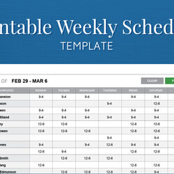 Superlative Employee Schedule Worksheet Excel Work Weekly School Printable Resume Students Please High Free