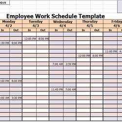 Matchless Free Employee Work Schedule Templates In Ms Excel Word Format Template