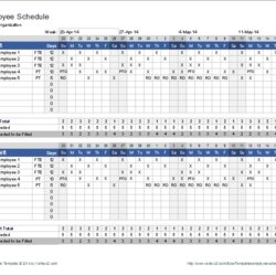 Worthy Employee Schedule Template Shift Scheduler Excel Week Employees Multiple