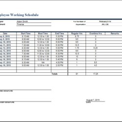 Terrific Employee Work Schedule Format Word Excel Templates Template Payment Time Bill Schedules Plan Tasks