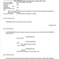 Outstanding Script Template Word Documents Download Screenplay Templates Doc