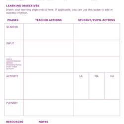 Superior Editable Lesson Plan Template With Assessment Sheet For Effective Teaching Proforma Marking Free