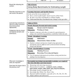 Sample Lesson Plan Using Template Body Benchmarks Format Plans Example Daily Lessons Teacher Education Choose