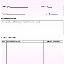 Perfect English Lesson Plan Template