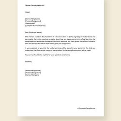 High Quality Free Verbal Warning Templates In Ms Word Apple Pages Letter Template