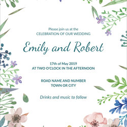 Smashing Free Wedding Invitation Template Cards Printable And Editable Floral