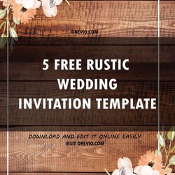 Eminent Free Printable Wedding Invitation Rustic Template