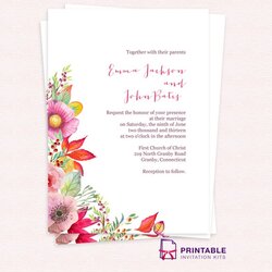 Terrific Wedding Invitation Template Free Editable Unforgettable Templates Photo