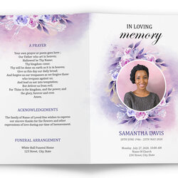 Superb Funeral Program Design Done For You Template Download Edit Print Purple Floral Watercolor