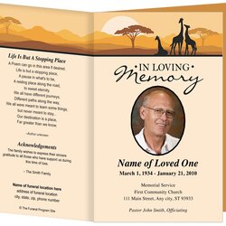 Wonderful Free Funeral Program Templates Memorial Cards For