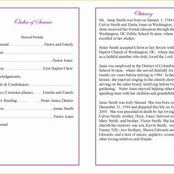 Very Good Funeral Program Template Pages Free Sample Of Best Obituary Templates