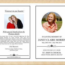 Magnificent Page Elegant Funeral Program Template Templates