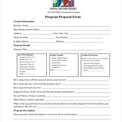 Magnificent Free Program Proposal Forms In Ms Word Form Format Sample