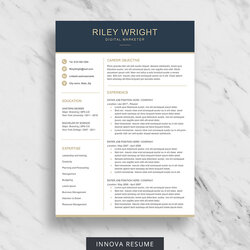 Capital Modern Resume Template For Microsoft Word Templates Professional Clean Resumes Two