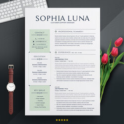 Outstanding Professional Modern Resume Design Template For Word Pages Resumes Free Main Image