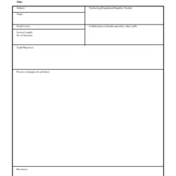 Superior Daily Lesson Plan Template Blank Printable Plans Templates Calendar Weekly Form Site Ready Preschool
