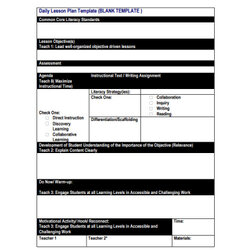 Worthy Daily Lesson Plan Examples Format Template Blank
