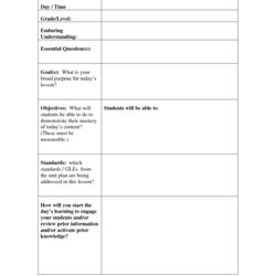 Outstanding Daily Lesson Plan Template Plans Sample Examples Blank Choose Board Doc Lessons Planning