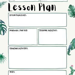 Very Good Daily Lesson Plan Template