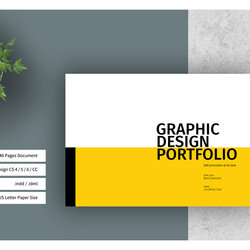 Wonderful Graphic Design Portfolio Template In Brochure Templates On Yellow Cover Interior Creative Sample