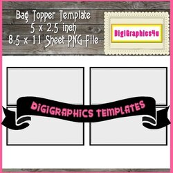 Wonderful Printable Bag Topper Template Inch By Instant