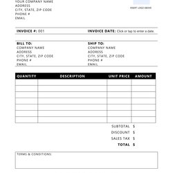 Worthy Invoice Template Printable Business Form Editable Receipt