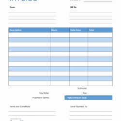 Marvelous Free Printable Invoices Templates Blank Form And