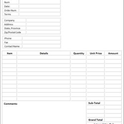 Eminent Blank Word Invoice Template Free Templates Printable Button Click