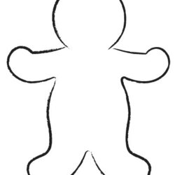 Person Template Outline Best Man Gingerbread People Printable Clip Boy Body Outlines Silhouette Bow Library