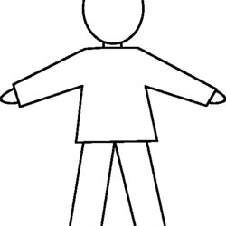 Person Outline Coloring Page Template Printable Blank Drawing Kids Boy Attribution Forget Link Don Kid