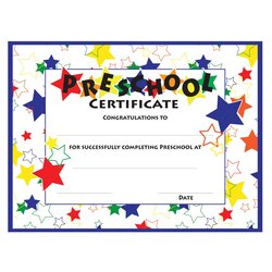 Free Printable Preschool Templates Colorful Stars Certificate Template