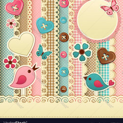 Cool Scrapbook Template Royalty Free Vector Image