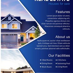 House For Sale Real Estate Flyer Template Designs Brochure Informational
