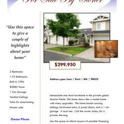 Excellent Template Ideas Free Real Estate Flyer Templates With For Sale By Owner